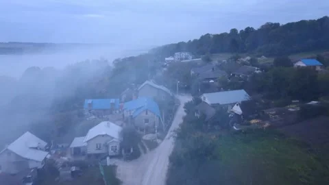 The drone flies in the smoke over the fire Stock Footage 162401769