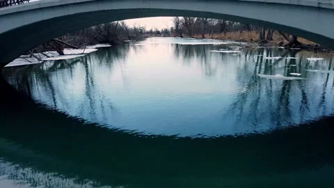 Drone Flies Through Bridge - Late Winter (color graded) 스톡 동영상 172105666