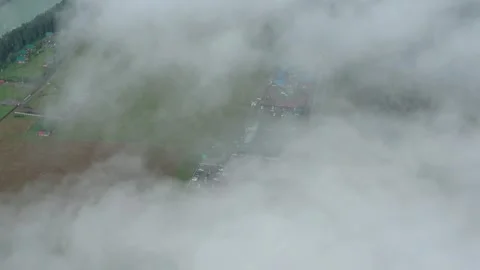 The drone flies through the clouds. Video stock 336101497