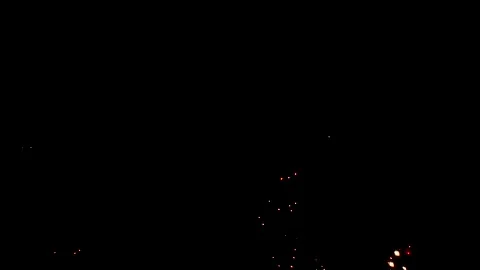 Drone flies through firework display at night 4 Video stock 160129188