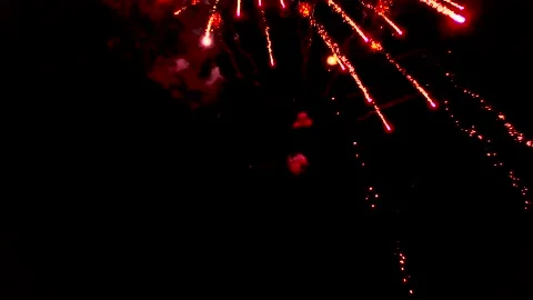 Drone flies through firework display at night 6 Video stock 160129208
