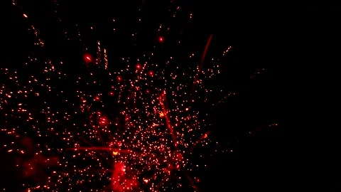 Drone flies through firework display at night 5 Video stock 160129236