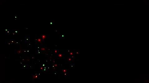 Drone flies through firework display at night 7 Video stock 160129298