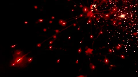 Drone flies through firework display at night 10 Video stock 160129369