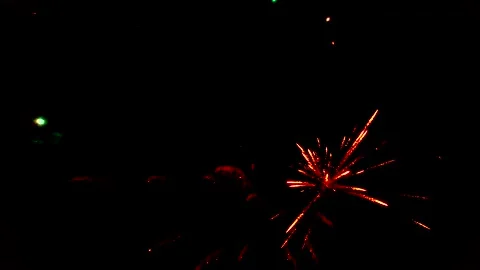 Drone flies through firework display at night 11 Video stock 160129527