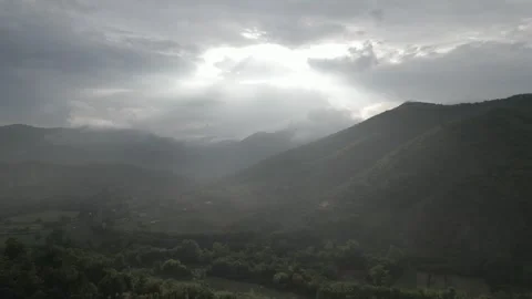 A drone flies through in nature Stock Footage 252980406