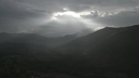 A drone flies through in nature Stock Footage 252982001