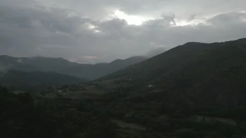 A drone flies through in nature Stock Footage 252984863