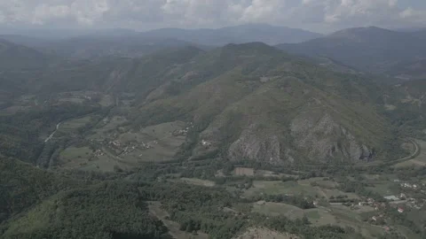 A drone flies through in nature Stock Footage 252985136