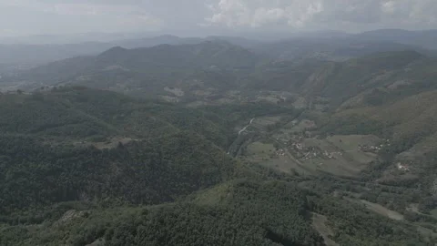 A drone flies through in nature Stock Footage 252985206