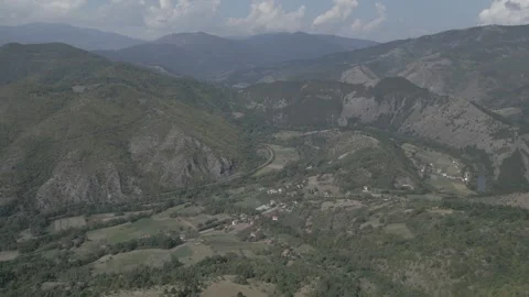 A drone flies through in nature Stock Footage 252985381