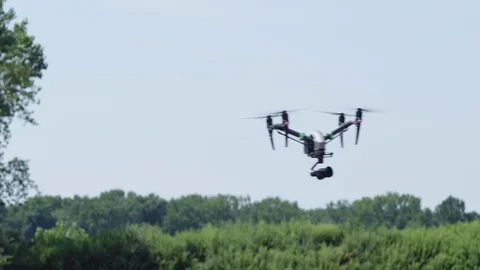 Drone flies through shot from left to right Stock Footage 80151860