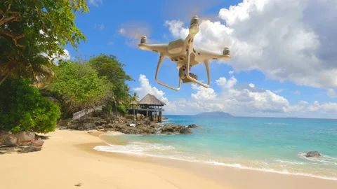 The drone flies towards the ocean. Stock Footage 155797593