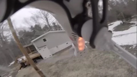 Drone flies into tree and crashes into ground 스톡 동영상 209548593