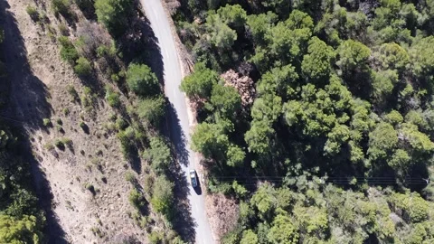 Drone fligh view van drive off Video stock 304263857