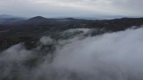 Drone flight 4k above mountains of Chalkidiki Stock Footage 287235602