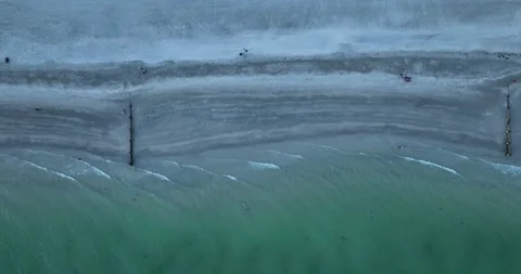 Drone flight above the beach Video stock 246892909