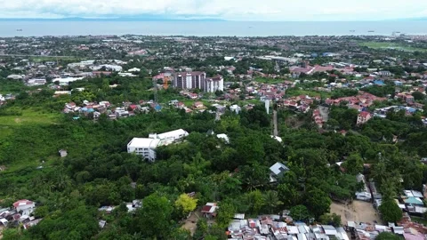 Drone flight above compact city neighborhood in Cebu Philippines 159 Stock-Footage 334722773