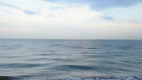 Drone Flight Above An Empty Beach And Sea 스톡 동영상 117034690