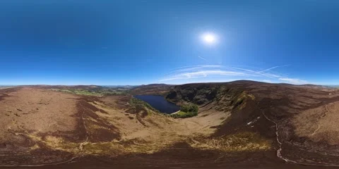 Drone Flight above Lough Bray Lower Stock Footage 344043897