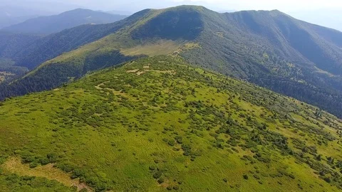 Drone flight above  mountain ridge Stock Footage 80259896