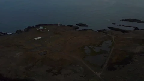 Drone Flight Above Road To Observatory And Lighthouse Stock Footage 178279942