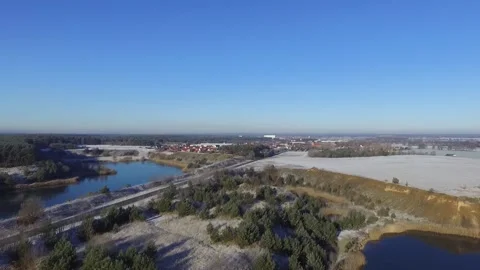 Drone Flight Above A Sea With View Of Linthe, Brandenburg, Germany Vídeos de archivo 221783609
