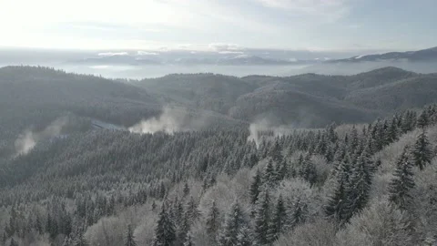 Drone flight above the snow-covered mountains4 Stock-Footage 147980475
