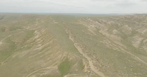 Drone Flight Above Torysh Valley Giant Stone Spheres in Mangystau Kazakhstan Vidéo 339276013