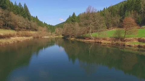 Drone flight across the Eutersee Stock Footage