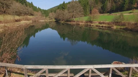 Drone flight across the Eutersee Stock Footage 74351191