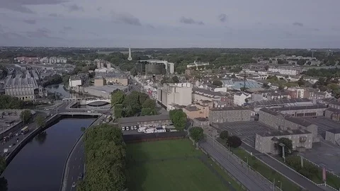 Drone Flight Aerial UAV Dublin Vídeo Stock 92006483