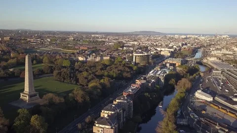 Drone Flight Aerial UAV Dublin Phoenix Park Vídeo Stock 95777301