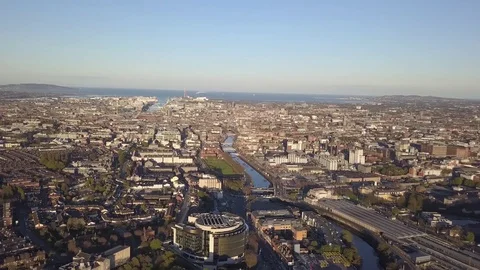 Drone Flight Aerial UAV Dublin Sidway flight Phoenix Park Vídeo Stock 95777316