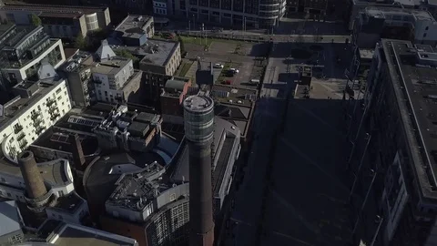 Drone Flight Aerial UAV Dublin Smithfield Chimney Vídeo Stock 95777325