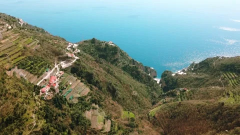 Drone flight along the Amalfi Coast, Italy.  Stock Footage 304667043