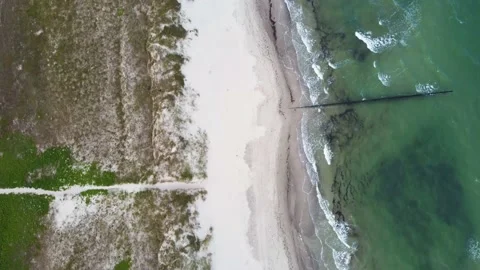Drone flight along Baltic Sea beach Stock Footage 221767898