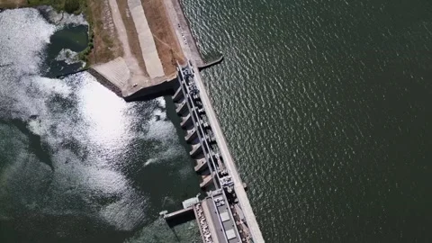 Drone Flight Along Hydroelectric Dam and Spillway 스톡 동영상 342062939