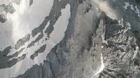 Drone Flight Along Snow Covered Ridge of Stefani Peak Mount Olympus Greece Stock Footage 340322342