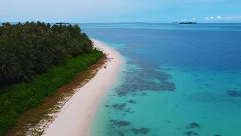 Drone Flight Along Tropical Beach, Sumatra Stock Footage 323870433