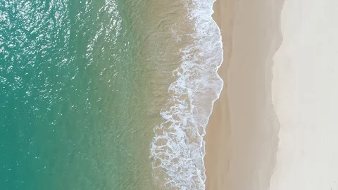Drone flight along White Sand beach Stock Footage