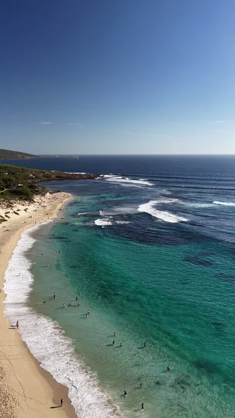 Drone Flight Along Yallingup Beach, Western Australia - Vertical Video stock 347169542