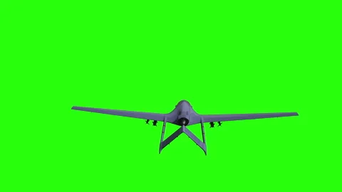 Drone in Flight and Impact Explosion, UAV Strike Detonation. Green screen 库存影片 336345564