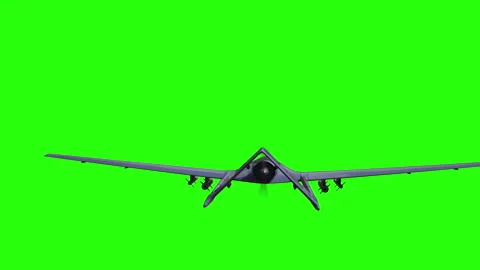 Drone in Flight and Impact Explosion, UAV Strike Detonation. Green screen Video stock 336345581