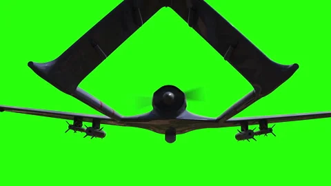 Drone in Flight and Impact Explosion, UAV Strike Detonation. Green screen Video stock 336345585
