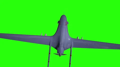 Drone in Flight and Impact Explosion, UAV Strike Detonation. Green screen Video stock 336345598