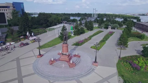 Drone flight around the monument. Stock Footage 170884444