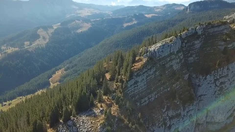 Drone flight around mountain with forest in Swiss alps. Stock Footage 107087065