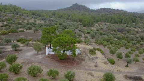 Drone flight around the temple on the jetty in the mountains Vídeos de archivo 168951481
