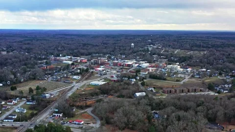 Drone flight around Union South Carolina. Stock Footage 296619166